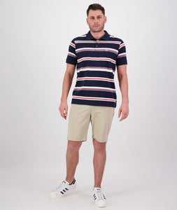 Swanndri Winffred Stripe Polo - Red/Ivory