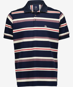 Swanndri Winffred Stripe Polo - Red/Ivory