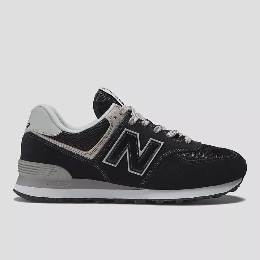 New Balance 574 Shoe - Black with White