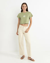 Load image into Gallery viewer, Rhythm Sun Crop Crew Tee - Sage

