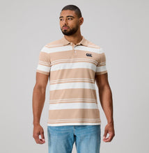 Load image into Gallery viewer, Canterbury Engineered Stripe Polo - BU8 Warm Taupe
