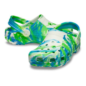 Crocs Classic Glow Marbled Clog (C4-C10) - Prep Blue, Multicoloured & Glow