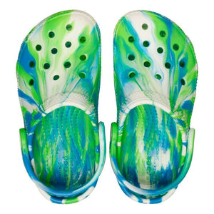 Crocs Classic Glow Marbled Clog (C4-C10) - Prep Blue, Multicoloured & Glow