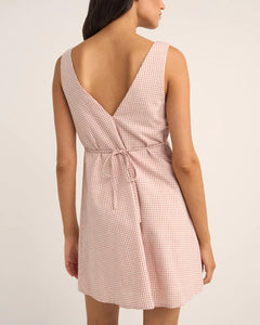 Rhythm Lola Check Mini Dress - Dusty Pink