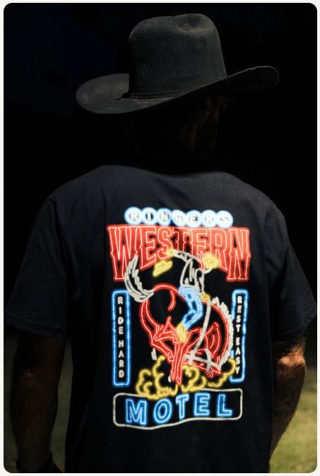 Ringers Western Ride Hard Mens Loose Fit T-Shirt - Black