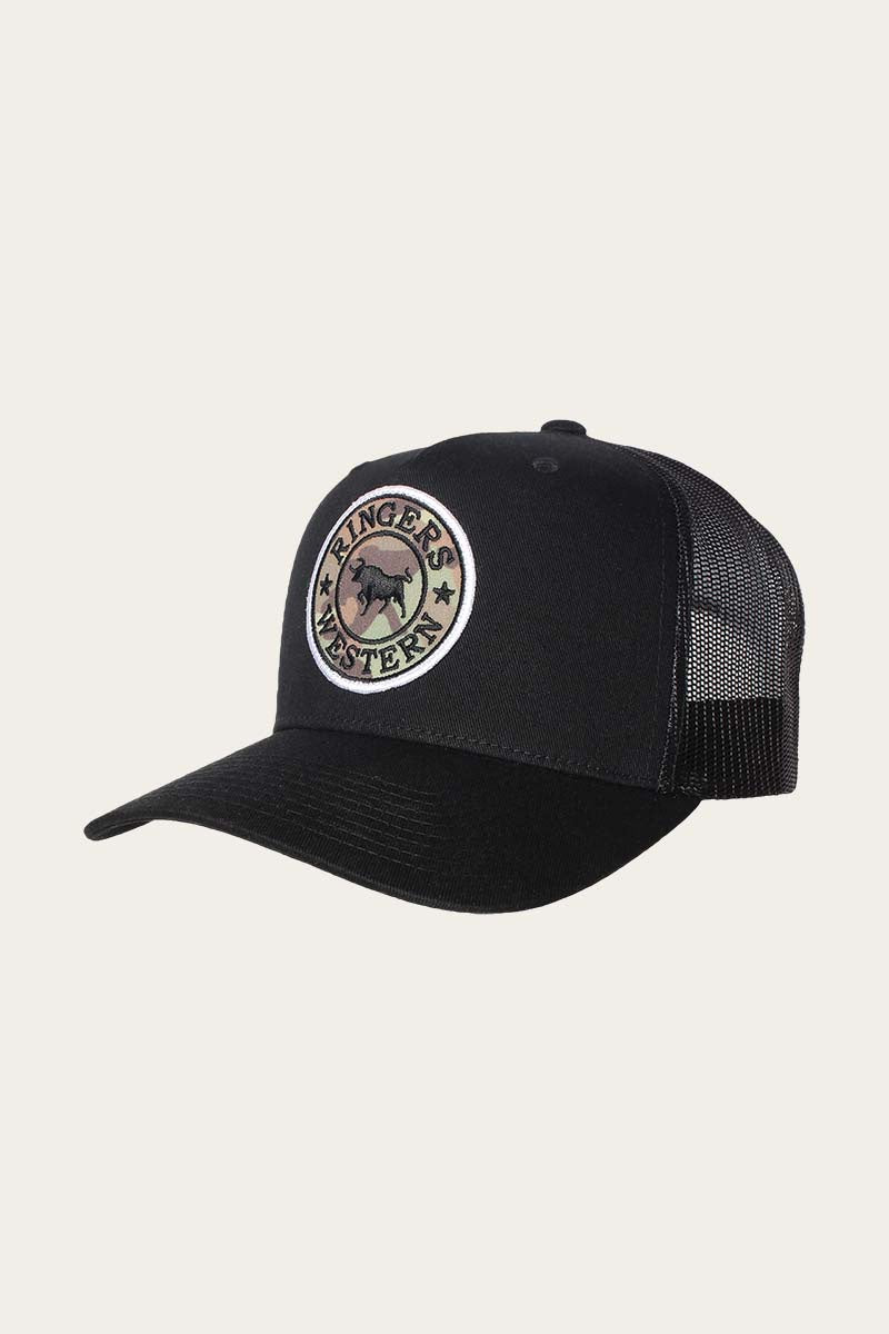 Ringers Western Signature Bull Trucker Hat - Black With Camo
