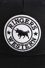 Load image into Gallery viewer, Ringers Western Signature Bull Trucker Cap - Black + White Patch
