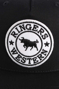 Ringers Western Signature Bull Trucker Cap - Black + White Patch