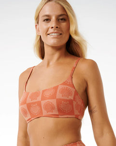 Rip Curl Soleil Shell D-DD Crop Bikini Top - Rust