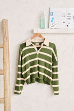 Load image into Gallery viewer, Rhythm Rugby Polo Knit Sweater - Olive

