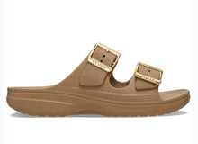 Load image into Gallery viewer, Crocs Saturday Metallic Buckle Sandal - Sepia
