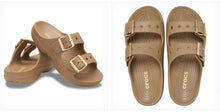 Load image into Gallery viewer, Crocs Saturday Metallic Buckle Sandal - Sepia
