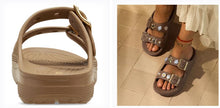 Load image into Gallery viewer, Crocs Saturday Metallic Buckle Sandal - Sepia
