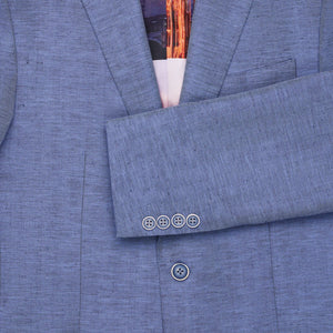 Savile Row Wool/Linen Blazer - Sky