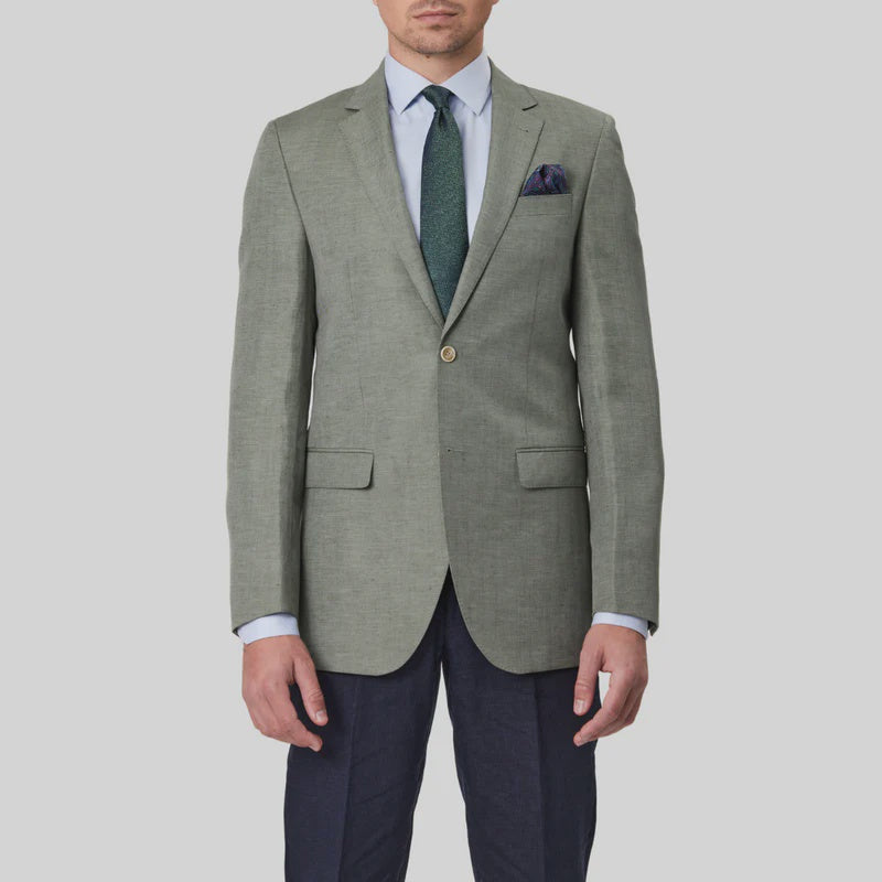 Savile Row Wool/Linen Blazer - Green