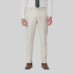 Savile Row Jesse Pure Linen Trousers - Ecru