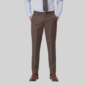 Savile Row Jesse Pure Linen Trousers - Brown