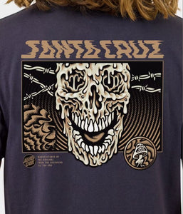 Santa Cruz Boys Toxic Skull Tee - Navy