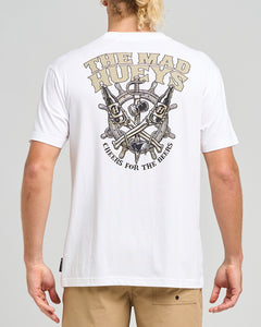 The Mad Hueys Ship Wheel Beers Tee - White