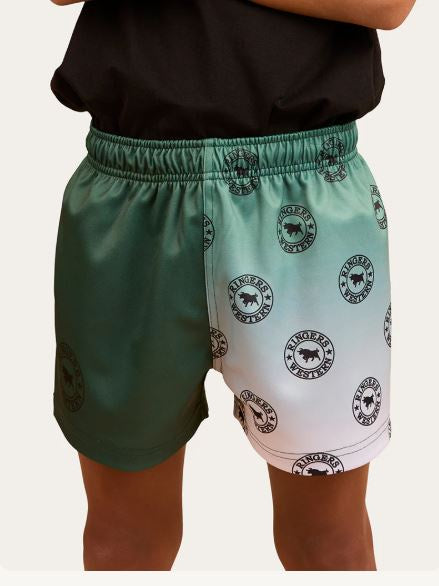 Ringers Western Signature Bull Kids Footy Short - Pine Green