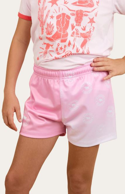 Ringers Western Signature Bull Kids Footy Short - Pink