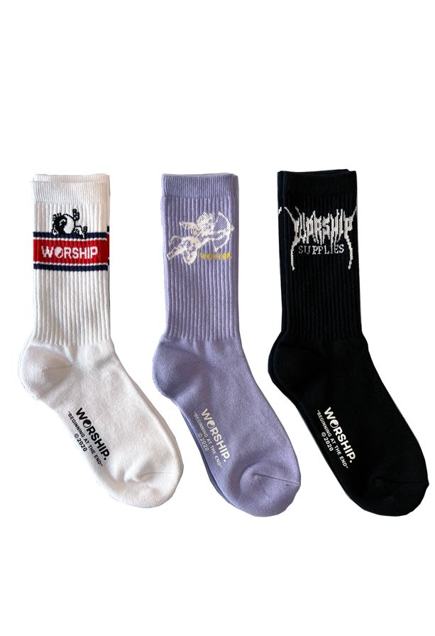 Worship Mixed Bag Socks Organic 3 Pack