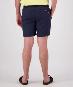 Swanndri Neville Linen Shorts - Navy