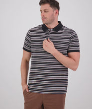 Load image into Gallery viewer, Swanndri Sandhurst Stripe Polo - Black/Light Taupe
