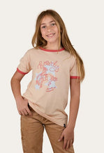Load image into Gallery viewer, Ringers Western Stardust Girls Ringer T-Shirt - Light Peach
