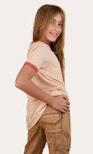 Load image into Gallery viewer, Ringers Western Stardust Girls Ringer T-Shirt - Light Peach
