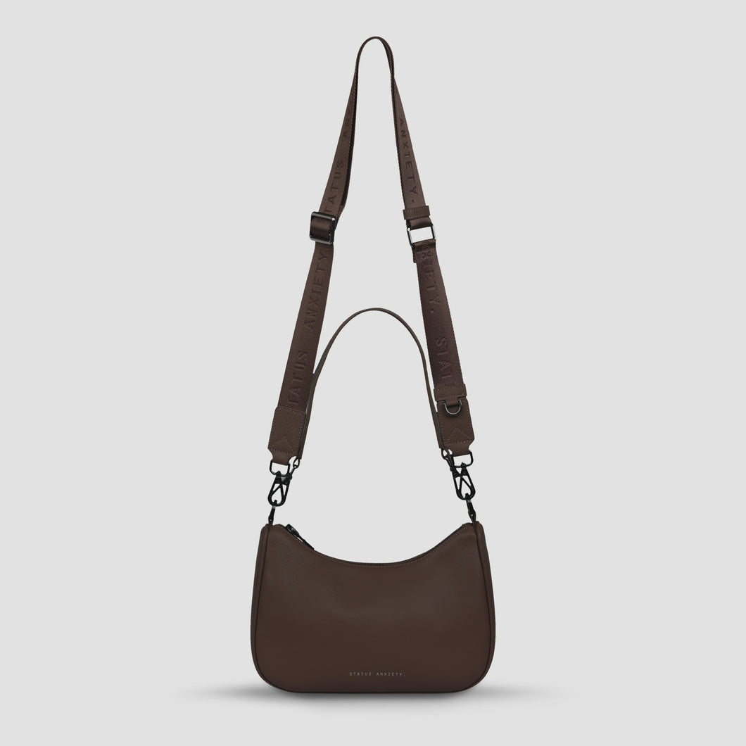 Status Anxiety Look Both Ways Handbag - Cocoa/Brushed Gold
