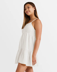 Billabong Girls Wave After Wave Dress - Salt Crystal