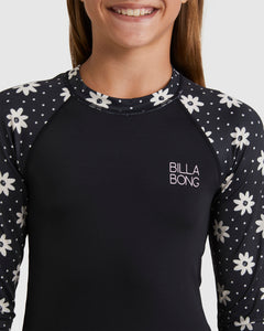 Billabong Flowers In The Sky Bodysuit Rash Vest Girls 6-14