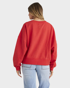 Billabong Salty Babe Cabo Crew Neck - Red Aloha