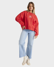 Load image into Gallery viewer, Billabong Salty Babe Cabo Crew Neck - Red Aloha

