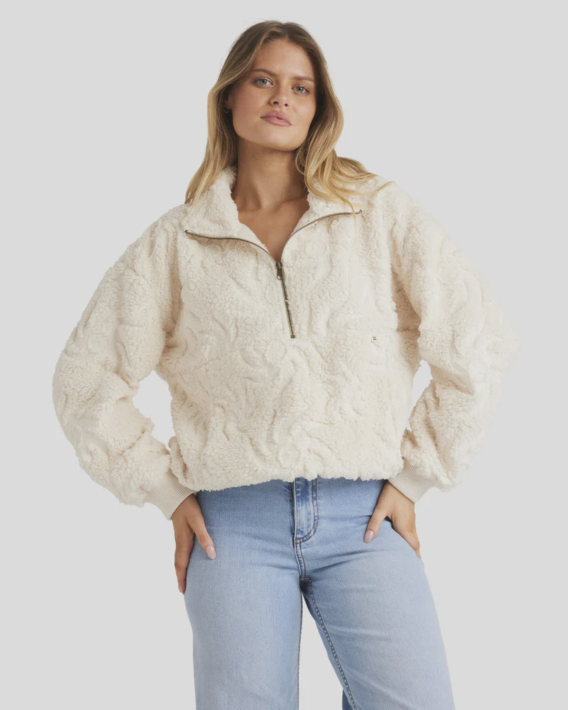 Billabong Sun Trippin Half Zip Crew - White Cap