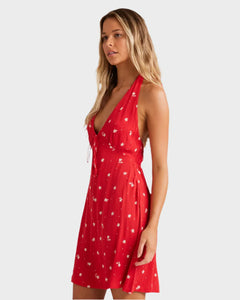 Billabong Darlin Halter Dress - Fiesta Red
