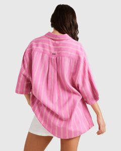 Billabong Amor Stripe Shirt - Dahlia 2