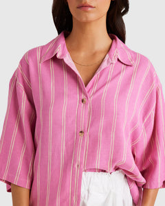 Billabong Amor Stripe Shirt - Dahlia 2