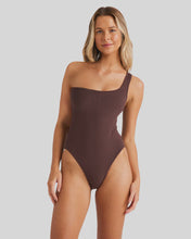 Load image into Gallery viewer, Billabong Terry Rib One Shoulder One Piece - Choc Cherry
