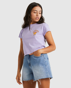 Billabong Violet Delight Crop T-Shirt - Lilac Breeze