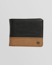 Load image into Gallery viewer, Billabong Mens Dimension Leather Wallet - Black/Tan
