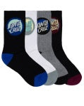 Santa Cruz Bold Shadow Dot Crew Sock 4 Pack - Black White Gmarle