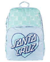 Load image into Gallery viewer, Santa Cruz Checker Heart Dot Backpack - Aqua Check
