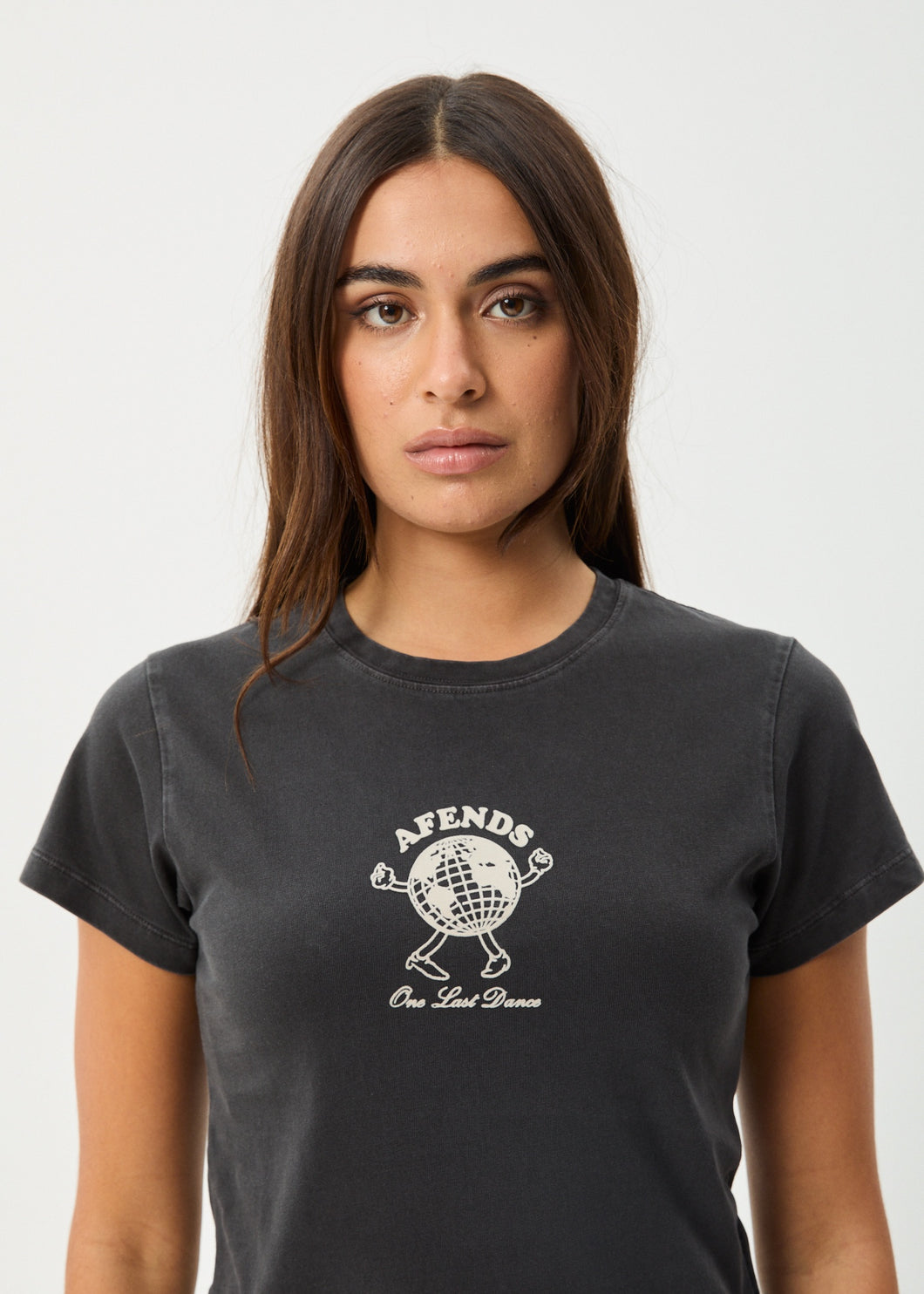 Afends Last Dance Baby Tee - Stone Black
