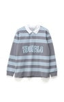 Load image into Gallery viewer, S-Double PK Stripe Rugby - Baby Blue
