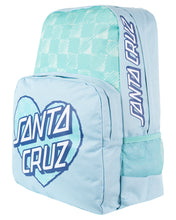 Load image into Gallery viewer, Santa Cruz Checker Heart Dot Backpack - Aqua Check
