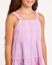 Load image into Gallery viewer, Roxy Girls Phoebe Check Mini Dress - Fuschia Pink
