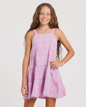 Load image into Gallery viewer, Roxy Girls Phoebe Check Mini Dress - Fuschia Pink
