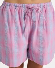 Load image into Gallery viewer, Roxy Phoebe Check Elastic Waist Shorts - Fuschia Pink
